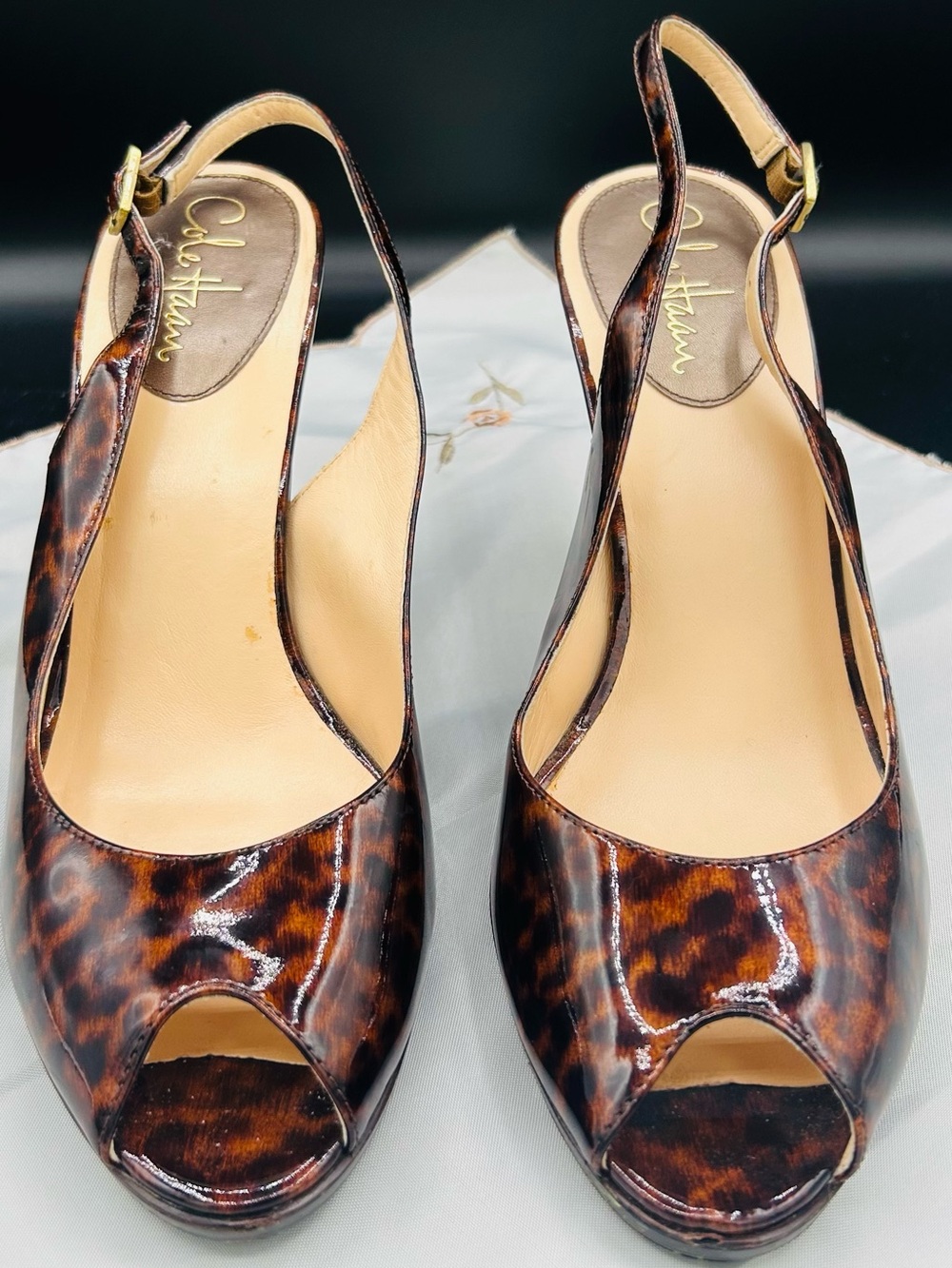 Vintage Cole Haan Carma Tortoise Slingback Pumps with Nike Air Technology